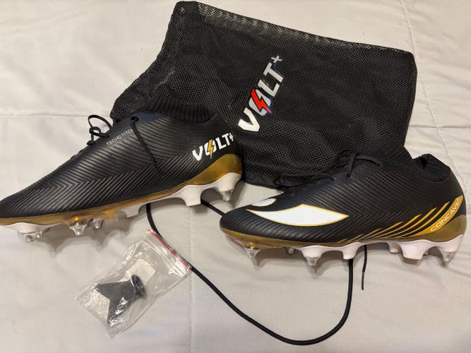 Concave Volt+ TechStitch SG Soft Ground Cleats - Black/Gold - Excellent Condition