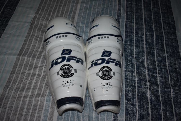 Jofa JDP 8090 Pro Stock Hockey Shin Pads, NHL Center Ice, 14 inch