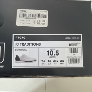 Footjoy Traditions Mens Golf Shoes White/Black/Red Size 10.5 NEW IN BOX