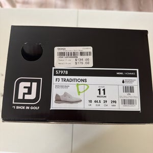 Footjoy Traditions Mens Golf Shoes White/Gray/Black Size 10.5 NEW IN BOX