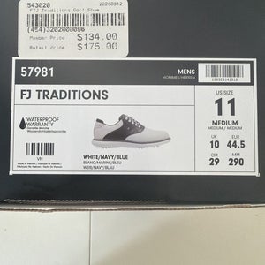 Footjoy Traditions Mens Golf Shoes White/Navy/Blue Size 11 NEW IN BOX