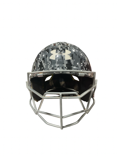 Used Under Armour GRAY CAMO Batting Helmet w/Mask Black One Size 11834-S000056839
