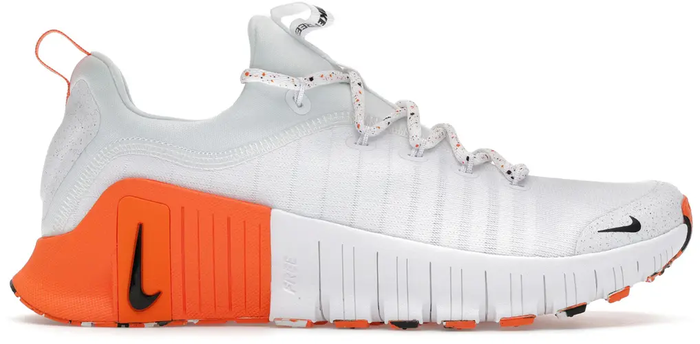 Size 9.5 - Nike Free Metcon 6 White Safety Orange Black FJ7127-106