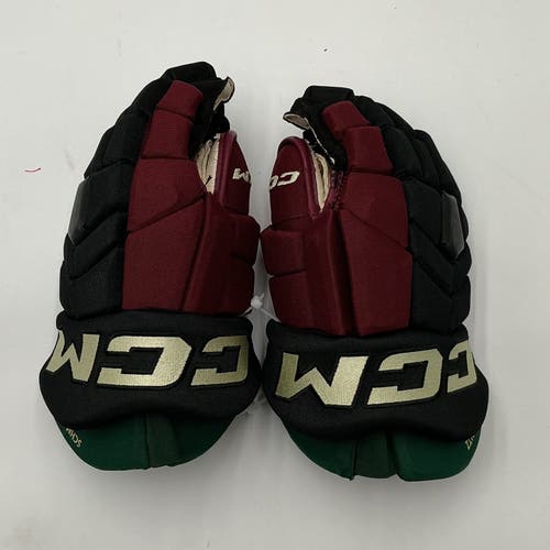 (Used) Arizona Coyotes Nick Schmaltz Game Worn CCM HGTK Gloves 14" Pro Stock