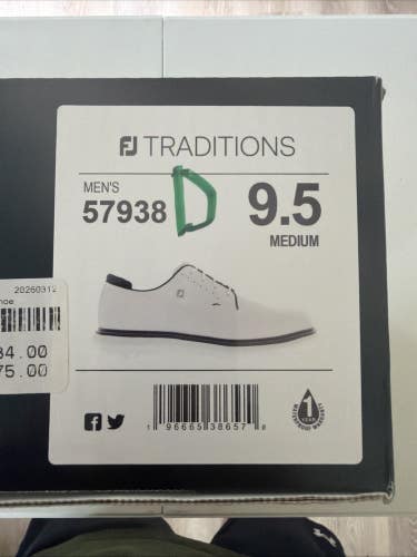 Footjoy Traditions Mens Golf Shoes White/Navy Size 9.5 NEW IN BOX