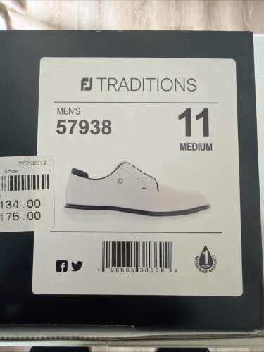 Footjoy Traditions Mens Golf Shoes White/Navy Size 11 NEW IN BOX
