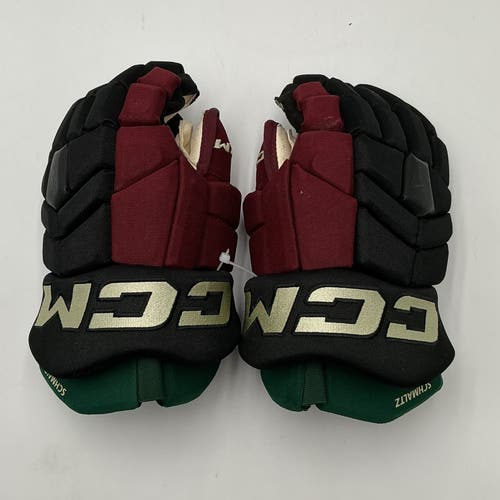 (Used) Arizona Coyotes Nick Schmaltz Game Worn CCM HGTK Gloves 14" Pro Stock