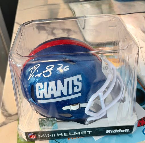 Devin Singletary Signed New York Giants Mini RIDDELL Speed Helmet BAS Verified