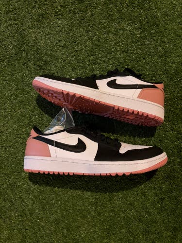 Air Jordan 1 LOW G Men's White/Black-Rust Pink DD9315 106 Size 8.5