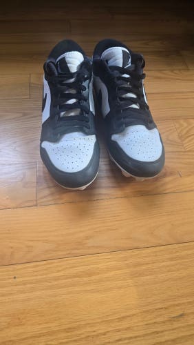 Nike Air Jordan 1 Retro Low MCS Baseball Cleats – Black / White (Panda) – Size 9.5