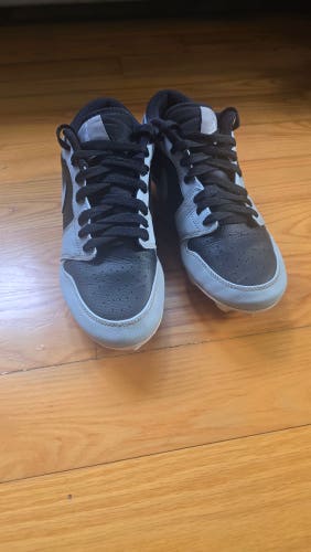 Nike Air Jordan 1 Retro Low MCS Baseball Cleats – Wolf Grey / Black – Size 7.5