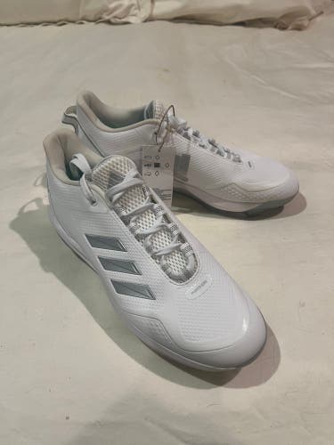 White Men's Size M 10.0 (W 11.0) Adult Adidas Icon 7 Low Top Molded Cleats (New)