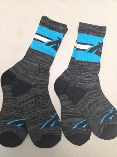 ST17 Mens NFL CAROLINA PANTHERS LOT of 2 Socks Medium 5-10 NEW
