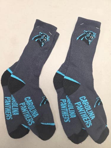 ST19 Mens NFL CAROLINA PANTHERS LOT of 2 Socks Medium 5-10 NEW