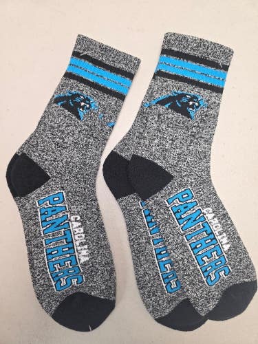 ST34 Mens NFL CAROLINA PANTHERS LOT of 2 Socks Medium 5-10 NEW
