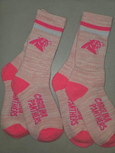 ST36 Mens NFL CAROLINA PANTHERS LOT of 2 Socks Medium 5-10 NEW