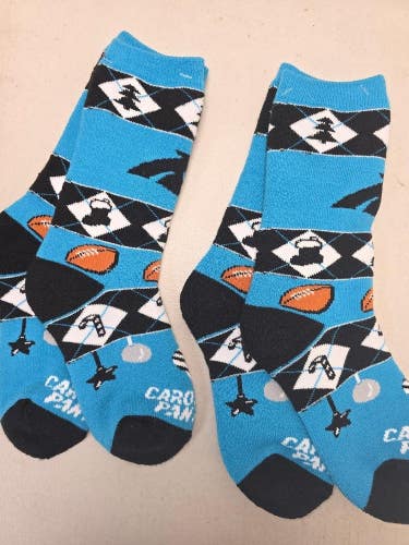 ST41 Mens NFL CAROLINA PANTHERS LOT of 2 Socks Medium 5-10 NEW