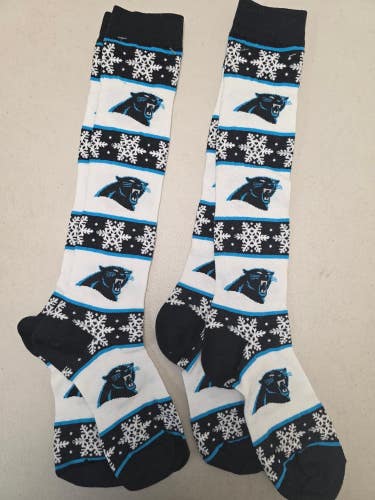 ST52 Mens NFL CAROLINA PANTHERS LOT of 2 Socks Medium 5-10 NEW