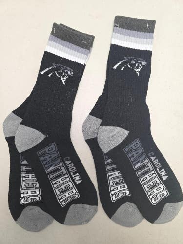 ST12 Mens NFL CAROLINA PANTHERS LOT of 2 Pair of Socks Large 8-13 NEW