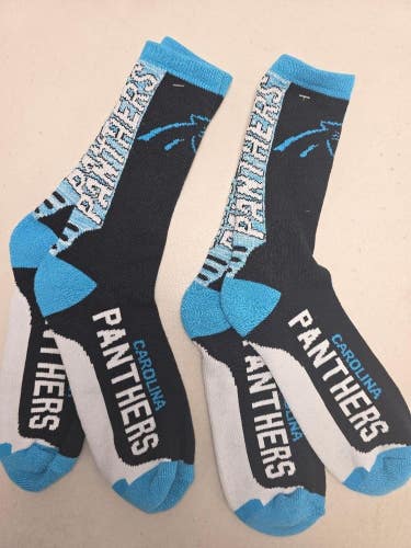 ST15 Mens NFL CAROLINA PANTHERS LOT of 2 Pair of Socks Large 8-13 NEW