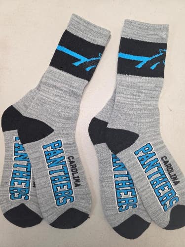 ST20 Mens NFL CAROLINA PANTHERS LOT of 2 Pair of Socks Large 8-13 NEW