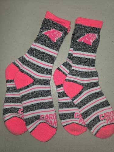 ST35 Mens NFL CAROLINA PANTHERS LOT of 2 Pair of Socks Large 8-13 NEW
