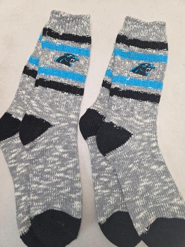 ST38 Mens NFL CAROLINA PANTHERS LOT of 2 Pair of Socks Large 8-13 NEW