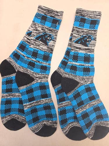 ST39 Mens NFL CAROLINA PANTHERS LOT of 2 Pair of Socks Large 8-13 NEW
