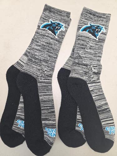 ST40 Mens NFL CAROLINA PANTHERS LOT of 2 Pair of Socks Large 8-13 NEW