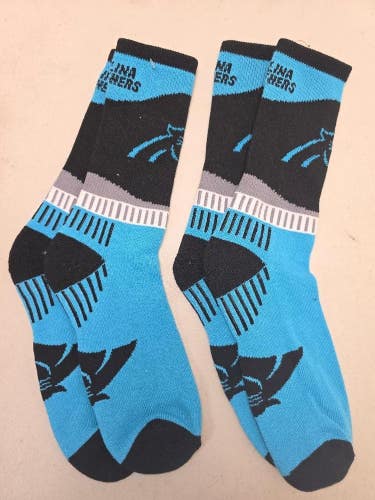 ST49 Mens NFL CAROLINA PANTHERS LOT of 2 Pair of Socks Large 8-13 NEW
