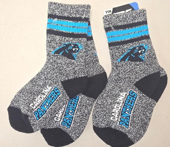 ST55 YOUTH 1-5 NFL CAROLINA PANTHERS LOT of 2 Pair of Socks NEW