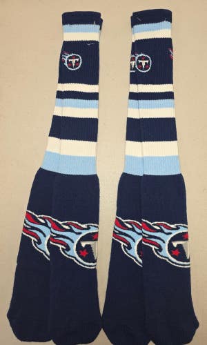 ST1 Mens NFL TENNESSEE TITANS LOT of 2 Pair of KNEE HIGH Large 8-13 NEW