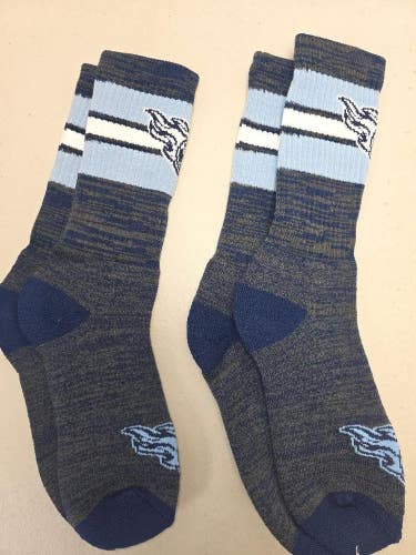 ST8 Mens NFL TENNESSEE TITANS LOT of 2 Pair of Socks Medium 5-10 NEW