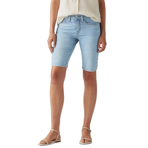 Levi's Shaping Bermuda Shorts Women 27 Light Blue Denim Stretch Mid Rise PALL570