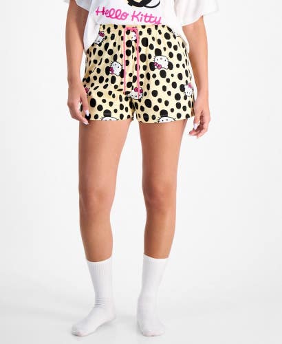 Love Tribe Lounge Shorts Women's XL Juniors Yellow Hello Kitty Leopard PALL619