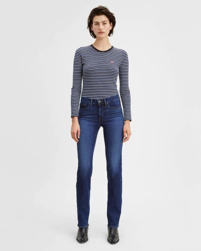 Levi's 314 Shaping Straight Jeans Women 27 Cobalt Offbeat Denim Mid Rise PALL511