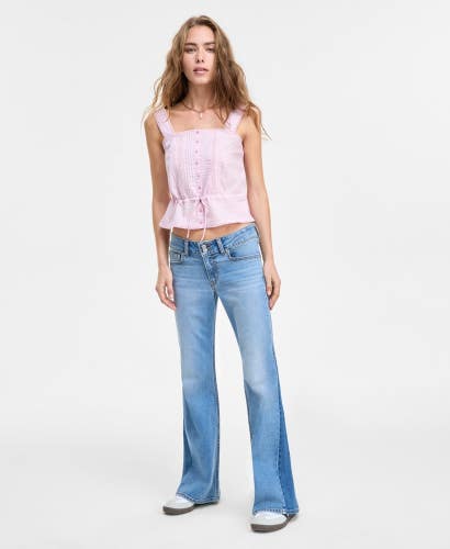 Levi's Superlow Jeans Womens 32X32 Blue Denim Stretch Low Rise Flare-Leg PALL561