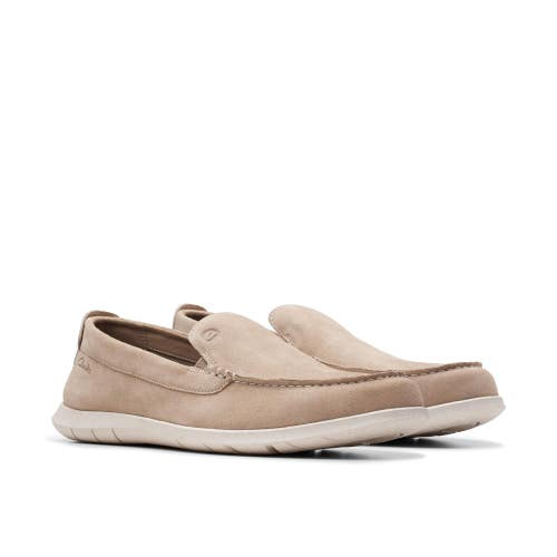Clarks Flexway Step 26176958 Loafers Men's 7.5D Sand Suede Slip On Shoes MEW2324