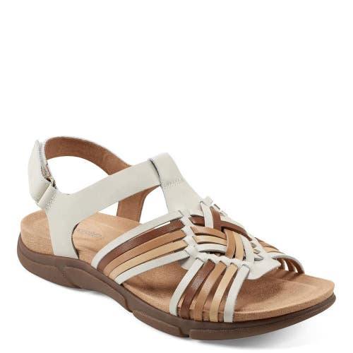 Easy Spirit Mave Sandals Women's 9.5 M Ivory Leather Open Toe Strappy HTAT1763