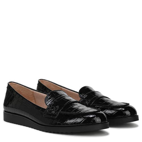 Lifestride Zee G5283S9011 Loafers Womens 10 M Black Croco Slip On Shoes HTAT1860