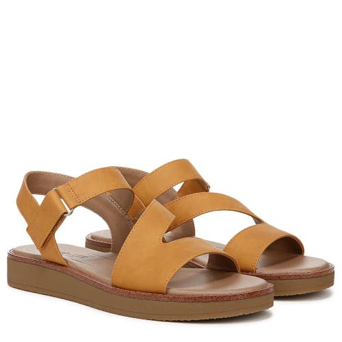 LifeStride Waverly Sandals Women's 8 B Inca Gold Faux Leather Round Toe HTAT1804
