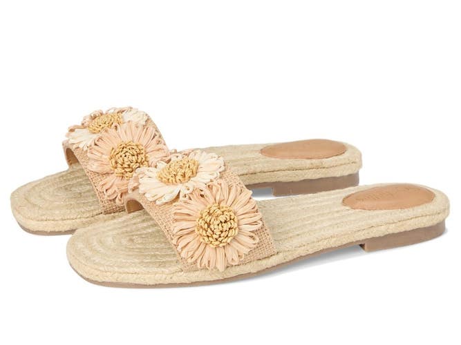Seychelles Botanical Gardens Sandal Women's 8.5 M Vanilla Floral Slide HTAT1793