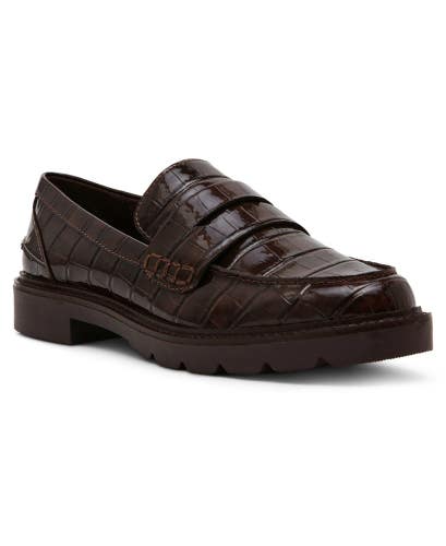 Anne Klein Eryn ERYN01F9 Penny Loafer Women's 9.5 M Brown Croc Slip On HTAT1824