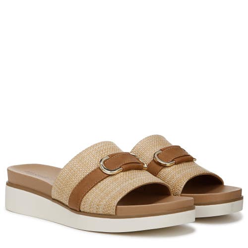 LifeStride Genevieve J3811M1201 Sandal Women 7.5 Tan Faux Leather Slide HTAT1857