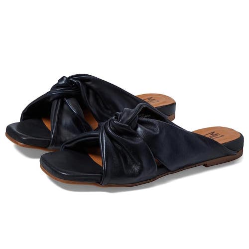 Miz Mooz Paparazzi Sandals Women's 6.5-7 B Black Leather Slip On Slide HTAT1768