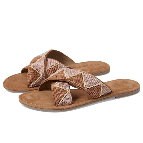 ROAN by Bed Stu Sandals Women's 6 M Scoop Bead Leather Slip On Slide HTAT1754