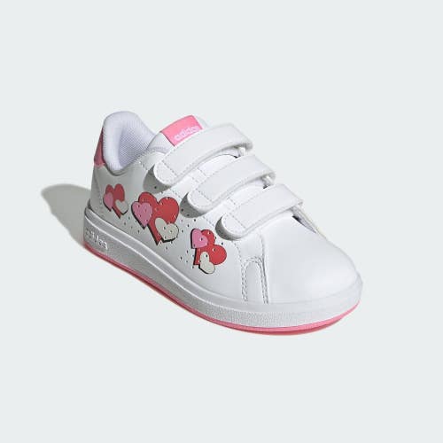 Adidas Advantage Base 2.0 JH9860 Kids 3 M White Pink Sportswear Shoes HTAT1815