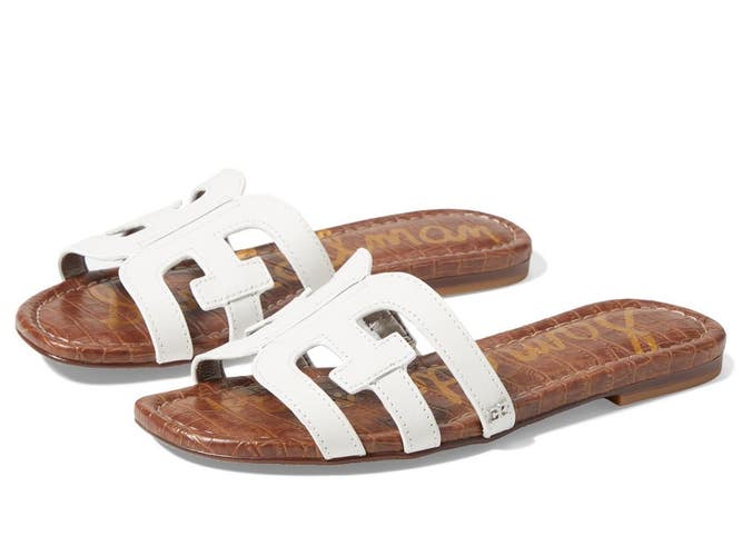 Sam Edelman Bay I5506L1100 Sandals Girls US 12 M White Leather Slide HTAT1767