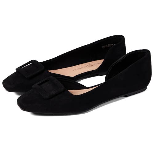 Chinese Laundry Raelynn Flat Womens 7.5 M Black Suede Square Toe Ballet HTAT1794
