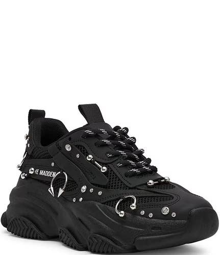 Steve Madden Possession Sneakers Women's US 7 Black Lifestyle Shoes HTAT1670